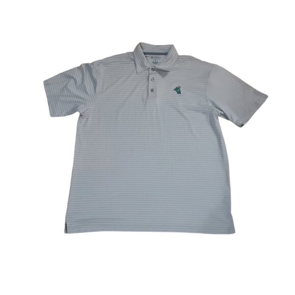 Champion Authentic Activewear Costal Carolina Chanticleers Polo XL Gray Stripes - Picture 1 of 7